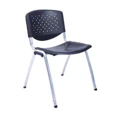 OFIDEAS - Silla de Oficina Visita Prisma Tubo Gris Asiento Negro