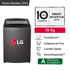 LG - Lavadora Automática TurboDrum WT19BVTB 19 Kg Nuevo Modelo - Gris Oscuro
