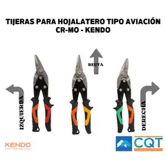 KENDO - KIT DE TIJERAS DE AVIACIÓN CR-MO CORTE RECTO, IZQUIERDO Y DERECHO - - COMBTIJ016