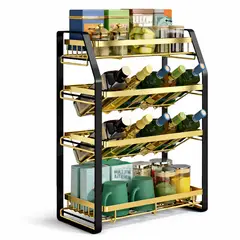 MINARI - Estante Organizador de Cocina Alacena 4 Niveles Dorado 65V
