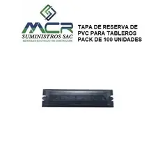 GENERICO - TAPA DE RESERVA DE PVC PARA TABLEROS NEGRO PACK DE 200 UND