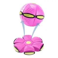 GENERICO - PELOTA  FLAT BALL CON LUCES ROSADA