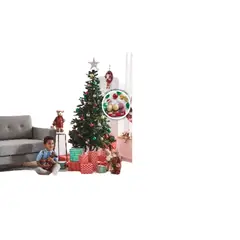 GENERICO - Pack ÁRBOL NAVIDAD + LUCES MULTICOLOR + SET DE 24 ESFERAS DE 3CM