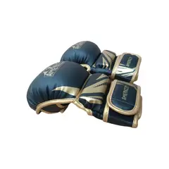GENERICO - Guante Vale Todo Mma Lucha Kickboxing Negro Dorado Talla L