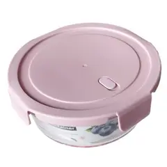 GENERICO - Recipiente de vidrio Redondo de 1 L Color RosaPalido