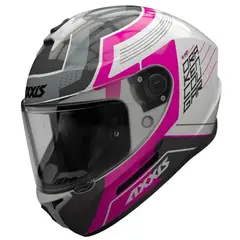 GENERICO - CASCO AXXIS DRAKEN ROSA BLANCO TALLA ¨L¨ DOBLE CERTIFICACIÓN