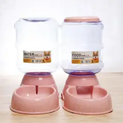 GENERICO - Comedero y Bebedero Para Mascotas 3.8 L Rosado