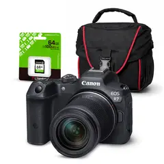 CANON - Cámara Canon EOS R7 + Lente RF-S 18-150mm + Kit Básico de Accesorios