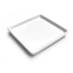 INSPIRA - Set de 4 Platos Cerámica Cuadrados con Borde Alto 24 cm