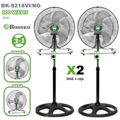 BOSSKO - Ventilador Industrial 200W 3 en 1 18" BK-8218VI/NG X 2 UNID.