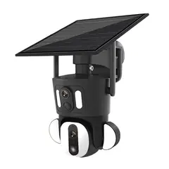 BUYPAL - Camara con Chip 4MP Doble Lente Visión Nocturna y Panel Solar