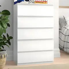 GENERICO - Cómoda Francine 5 Cajones Blanco 80 cm Huk