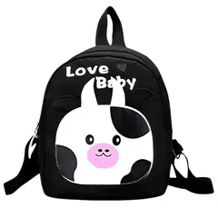 MINARI - Mochila para Niños Lonchera Escolar Vaquita Negro MV1
