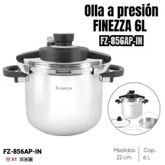 FINEZZA - Olla A Presión Acero Inoxidable De 6lt -FZ-856AP-IN