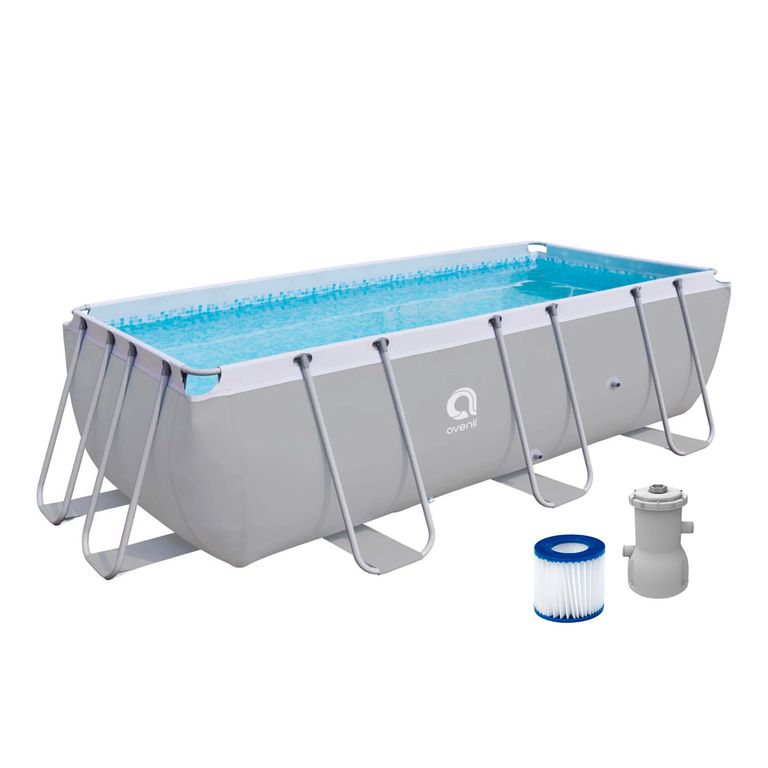 Piscina con Filtro 8870 Litros Gris 122x400x207 cm Gris