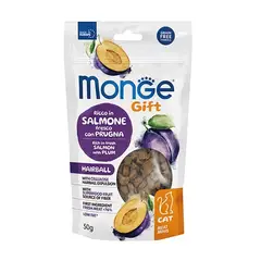 MONGE - Gift Meat Minis Hairball Snack 50gr - Salmon Y Ciruela