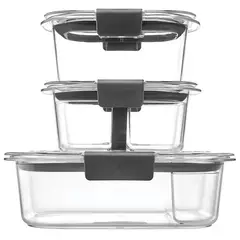 RUBBERMAID - Set de 3 herméticos de plastico Brilliance Tritan 2024857