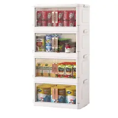 GENERICO - Organizador Modular Plegable de Plastico Gavetero Con Ruedas 4 Cuerpos