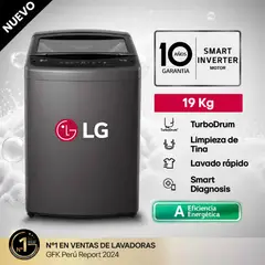 LG - Lavadora LG WT19BVTB 19 Kg Turbodrum Carga Superior Negro