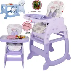 HI BABY - Silla Carpeta Gato 3 en 1 con Plato y Lego ROSADO