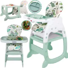 HI BABY - Silla Carpeta Gato 3 en 1 con Plato y Lego VERDE