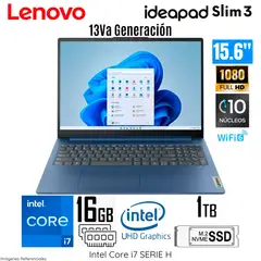 LENOVO - Laptop IdeaPad Slim 3 15IRH8 83EM00ADLM Intel Core i7 13620H 16GB RAM 1TB SSD 15.6" FHD