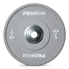 PROIRON - Par de Discos Olímpicos Calibrados de Caucho 5KG Gris