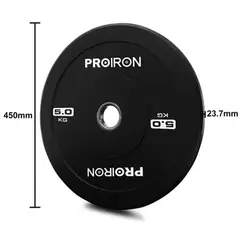 PROIRON - Par de Discos Olímpicos de Caucho - Bumper Plates 5KG