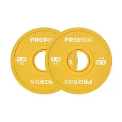 PROIRON - Par de Discos Olímpicos Fraccionales 1.5 KG Amarillo