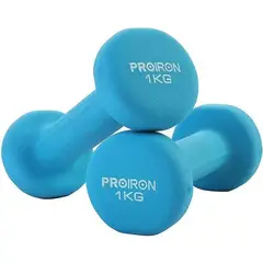 PROIRON - Par de Mancuernas de Neopreno 1KG Celeste
