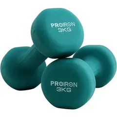 PROIRON - Par de Mancuernas de Neopreno 3KG Turquesa