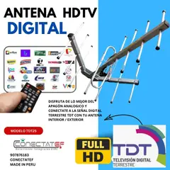 GENERICO - Antena Aérea TDT BTO2 Para la Television DIGITAL Vhf Uhf Hdtv.