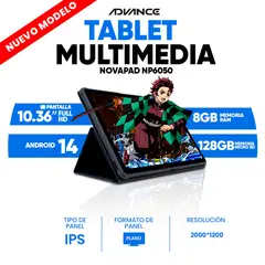 ADVANCE - Tablet NovaPad NP6050, 10.36" IPS 2000*1200, 8GB RAM, 128GB, Android 14 , 4G LTE