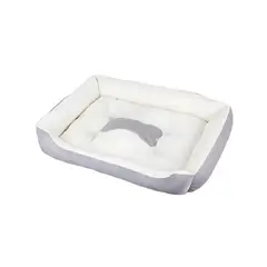 S&T - Cama Para Perros Antideslizante y Lavable Gris- Talla S