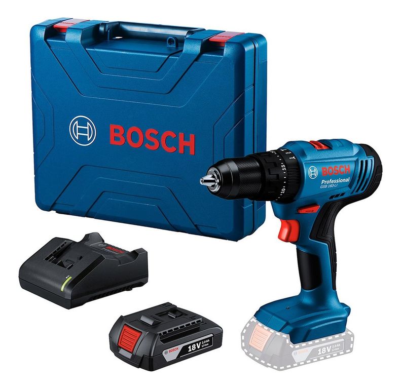 Taladro Atornillador Percutor Bosch GSB 183-LI 18V + batería