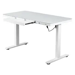 JOTA STORE - Escritorio Eléctrico Evox MCD2BL de Vidrio con Altura Regulable Blanco