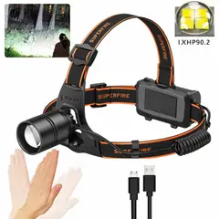 OEM - Linterna de cabeza frontal Recargable Profesional  Sensor Inteligente