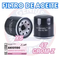 BAJAJ - PACK DE 5 FILTROS DE ACEITE 4T CROM-Z
