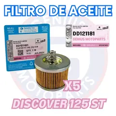BAJAJ - PACK DE 5 FILTROS DE ACEITE DISCOVER 125 ST