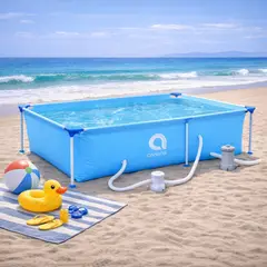 ATLETIS - Piscina con Filtro 2612L 66x179x258 cm Celeste