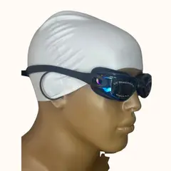 AQUA&MODA - Lentes de Natación HD Negros con Protección UV y Gorro de Silicona Gris