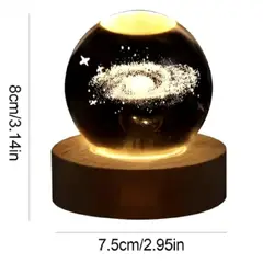 GENERICO - Mini Lámpara Cristal 3D De Luz Cálida Modelo Galaxia