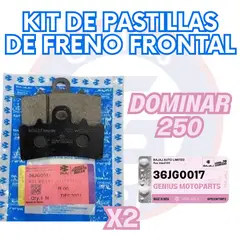 BAJAJ - PACK DE 2 KITS DE PASTILLAS DE FRENO FRONTAL DOMINAR 250