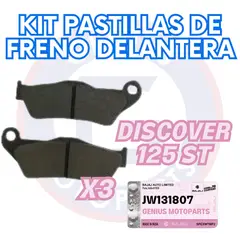 BAJAJ - PACK DE 3 KITS PASTILLAS DE FRENO DELANTERA DISCOVER 125 ST