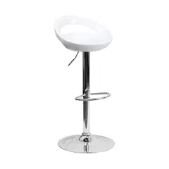 OFIDEAS - Silla Para Bar Regulable En Altura Aster De Fibra Blanco
