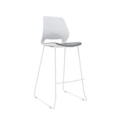 OFIDEAS - Silla Para Bar Fija Marly Reposapies Tapiz Gris