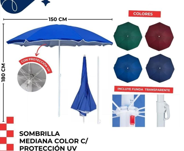 Sombrilla de Playa Grande - Modelo Al Azar