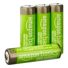 AMAZON BASICS - Pilas Recargables Aa De 2000mah Pack 4