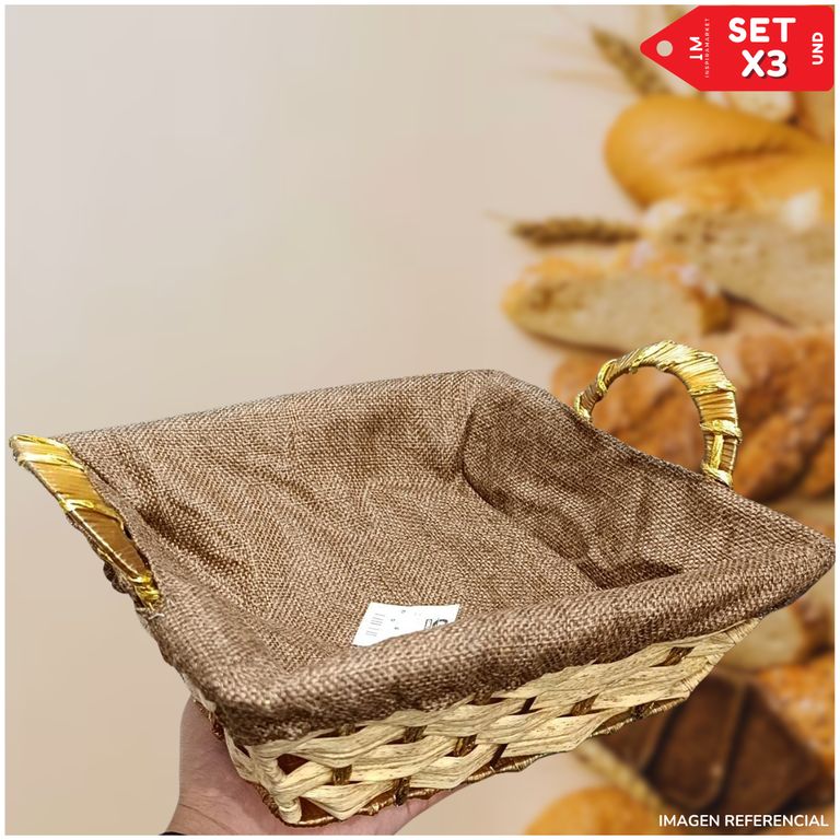 Canasta Cesta Panera Multiuso Set x3