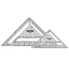 TRUPER - Juego 2 Escuadras de 7" y 12" de Aluminio para Drywall